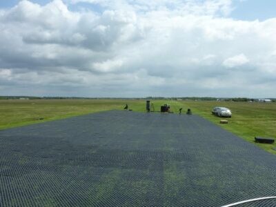 Installation of TERRA-GRID E 35 on grass runway