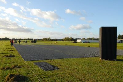 grassreinforcement for runway with prepard surface on grass TERRA-GRID E 35