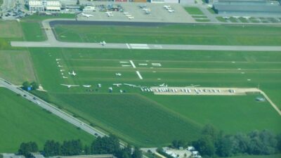grass airfield marked like international standards