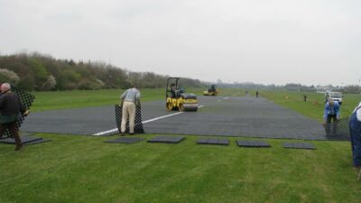 reinforced grass runway with TERRA-GRID E 35 is more secure take-off and landings