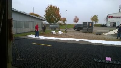 Paddock grids on geotextile