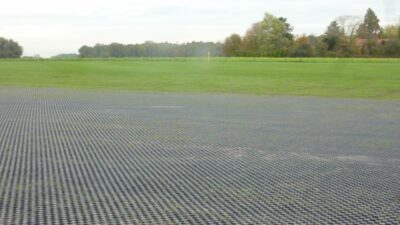 Stabilized runway with ground grid TERRA-GRID E 35